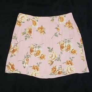 Forever 21pink floral mini skirt. Size S